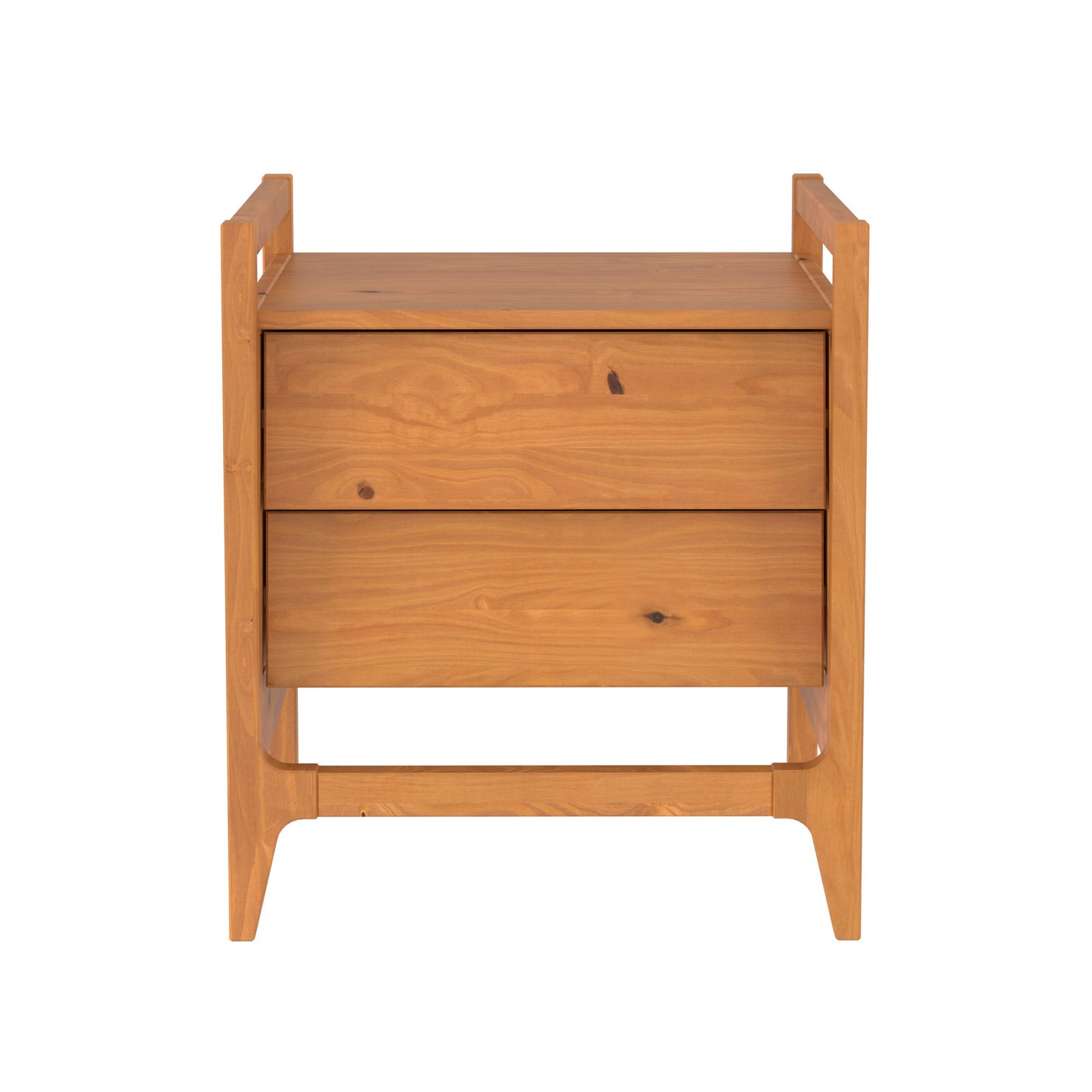Oswald Mid-Century Modern 2-Drawer Wood Nightstand