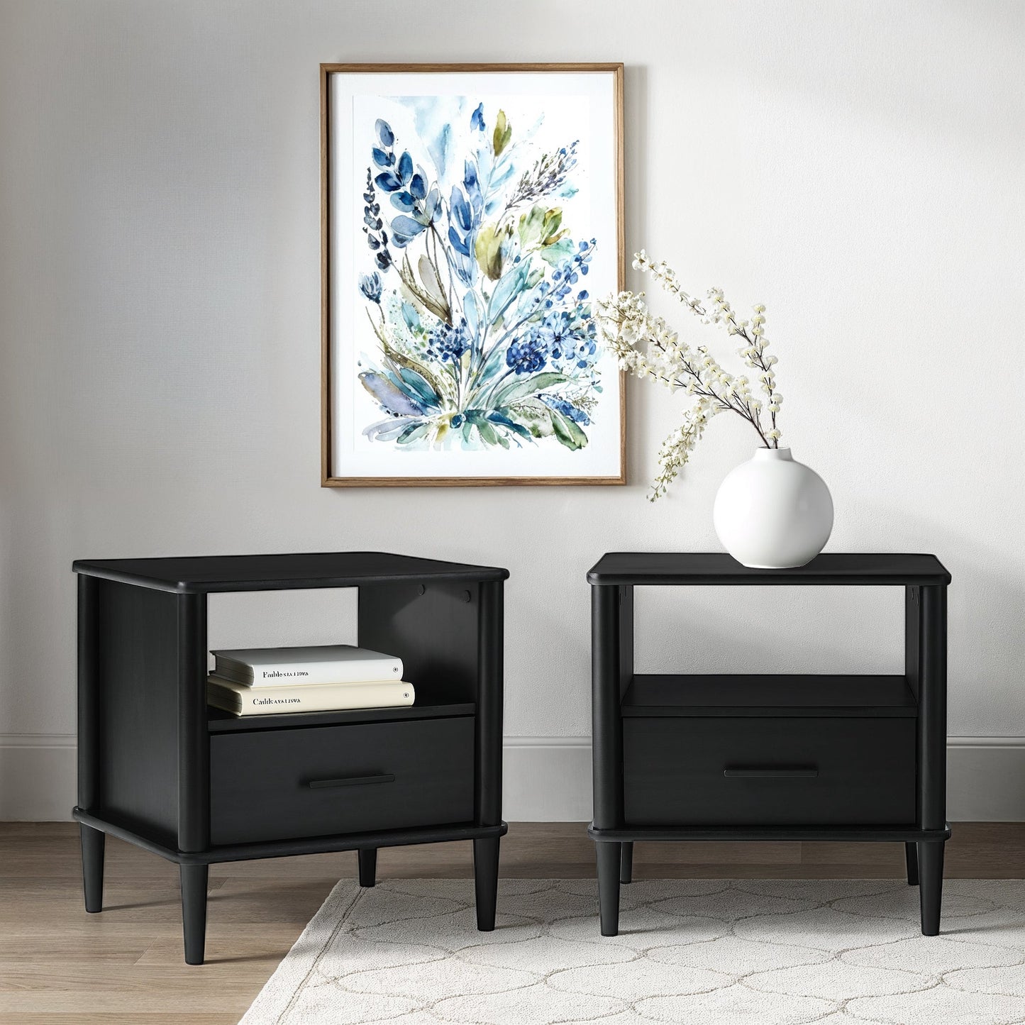 Walker Edison Spindle Transitional 1-Drawer Nightstand